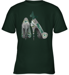 NFL Green Bay Packers Rhinestone High Heels Youth T-Shirt - NFLFanGift