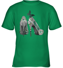NFL Green Bay Packers Rhinestone High Heels Youth T-Shirt - NFLFanGift