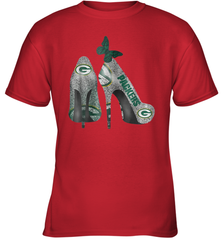 NFL Green Bay Packers Rhinestone High Heels Youth T-Shirt - NFLFanGift