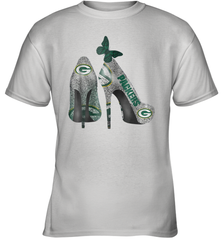 NFL Green Bay Packers Rhinestone High Heels Youth T-Shirt - NFLFanGift