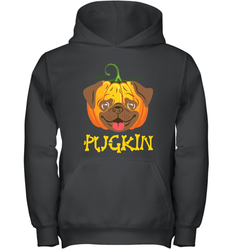 Funny Pugkin Pug Pumpkin Halloween Youth Hoodie - NFLFanGift