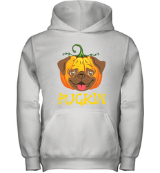 Funny Pugkin Pug Pumpkin Halloween Youth Hoodie - NFLFanGift