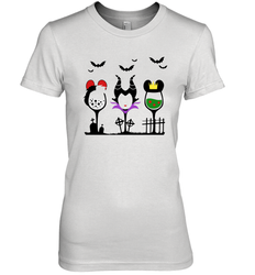 Disney Villains Cruella de Vil Maleficent Evil Queen wine Halloween Shirt Women's The Boyfriend Tee - NFLFanGift