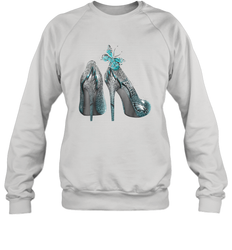 NFL Philadelphia Eagles High Heel Butterfly Rhinestone Tide Crewneck Sweatshirt - NFLFanGift