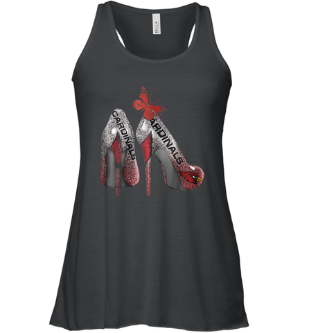 Arizona Cardinals High Heel Butterfly Rhinestone Tide NFL Racerback Tank - NFLFanGift