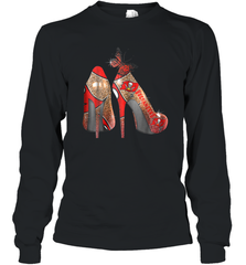 NFLTampa Bay Buccaneers High Heel Butterfly Rhinestone Tide Long Sleeve T-Shirt - NFLFanGift