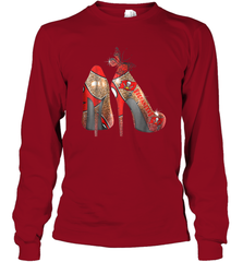 NFLTampa Bay Buccaneers High Heel Butterfly Rhinestone Tide Long Sleeve T-Shirt - NFLFanGift