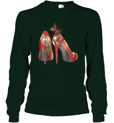 NFLTampa Bay Buccaneers High Heel Butterfly Rhinestone Tide Long Sleeve T-Shirt - NFLFanGift