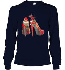 NFLTampa Bay Buccaneers High Heel Butterfly Rhinestone Tide Long Sleeve T-Shirt - NFLFanGift