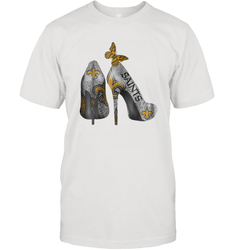 NFL New Orleans Saints High Heel Butterfly Rhinestone Tide Men's T-Shirt - NFLFanGift