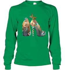 NFL Miami Dolphins High Heel Butterfly Rhinestone Tide Youth Long Sleeve T-Shirt - NFLFanGift