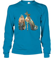NFL Miami Dolphins High Heel Butterfly Rhinestone Tide Youth Long Sleeve T-Shirt - NFLFanGift