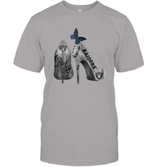 NFL Oakland Raiders High Heel Butterfly Rhinestone Tide Men's T-Shirt - NFLFanGift