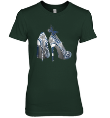 NFL Los Angeles Rams High Heel Butterfly Rhinestone Tide Women's The Boyfriend Tee - NFLFanGift