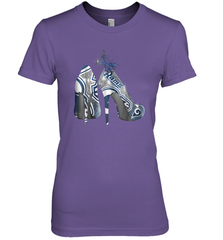 NFL Los Angeles Rams High Heel Butterfly Rhinestone Tide Women's The Boyfriend Tee - NFLFanGift