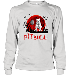 Halloween Stephen king IT Pitbull Moon Shadow shirt Long Sleeve T-Shirt - NFLFanGift