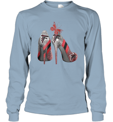 NFL Atlanta Falcons Rhinestone High Heels Long Sleeve T-Shirt - NFLFanGift