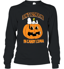 Don't Bother Me In Candy Coma Funny Snoopy Pumpkin Halloween Youth Long Sleeve T-Shirt - NFLFanGift