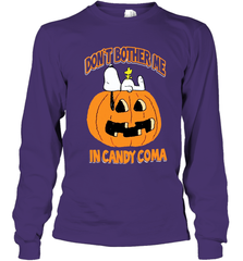 Don't Bother Me In Candy Coma Funny Snoopy Pumpkin Halloween Youth Long Sleeve T-Shirt - NFLFanGift