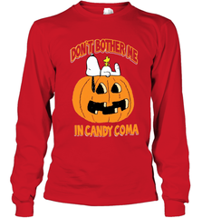 Don't Bother Me In Candy Coma Funny Snoopy Pumpkin Halloween Youth Long Sleeve T-Shirt - NFLFanGift