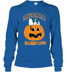 Don't Bother Me In Candy Coma Funny Snoopy Pumpkin Halloween Youth Long Sleeve T-Shirt - NFLFanGift
