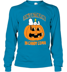 Don't Bother Me In Candy Coma Funny Snoopy Pumpkin Halloween Youth Long Sleeve T-Shirt - NFLFanGift