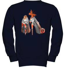 NFL Cincinnati Bengals Rhinestone High Heels Youth Sweatshirt - NFLFanGift