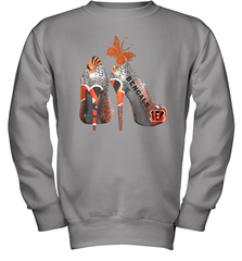 NFL Cincinnati Bengals Rhinestone High Heels Youth Sweatshirt - NFLFanGift