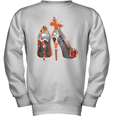 NFL Cincinnati Bengals Rhinestone High Heels Youth Sweatshirt - NFLFanGift