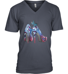 NFL TEnnessee Titans High Heel Butterfly Rhinestone Tide Men's Vneck - NFLFanGift