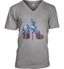 NFL TEnnessee Titans High Heel Butterfly Rhinestone Tide Men's Vneck - NFLFanGift