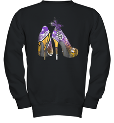 NFL Minnesota Vikings High Heel Butterfly Rhinestone Tide Youth Sweatshirt - NFLFanGift