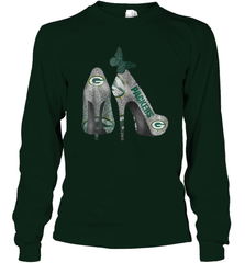 NFL Green Bay Packers Rhinestone High Heels Long Sleeve T-Shirt - NFLFanGift
