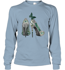 NFL Green Bay Packers Rhinestone High Heels Long Sleeve T-Shirt - NFLFanGift