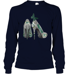 NFL Green Bay Packers Rhinestone High Heels Long Sleeve T-Shirt - NFLFanGift