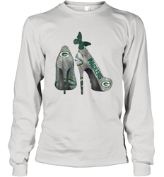 NFL Green Bay Packers Rhinestone High Heels Long Sleeve T-Shirt - NFLFanGift
