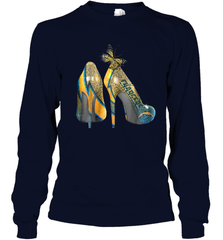 NFL Los Angeles Chargers High Heel Butterfly Rhinestone Youth Long Sleeve T-Shirt - NFLFanGift