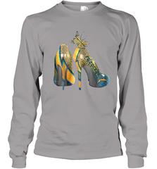 NFL Los Angeles Chargers High Heel Butterfly Rhinestone Youth Long Sleeve T-Shirt - NFLFanGift