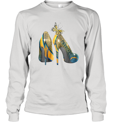 NFL Los Angeles Chargers High Heel Butterfly Rhinestone Youth Long Sleeve T-Shirt - NFLFanGift