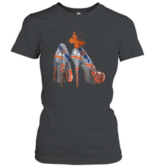 NFL Chicago Bears High Heel Butterfly Rhinestone Tide Women's T-Shirt - NFLFanGift