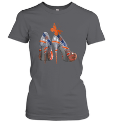 NFL Chicago Bears High Heel Butterfly Rhinestone Tide Women's T-Shirt - NFLFanGift