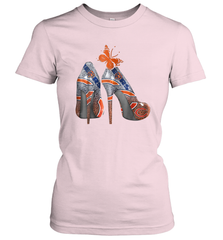 NFL Chicago Bears High Heel Butterfly Rhinestone Tide Women's T-Shirt - NFLFanGift