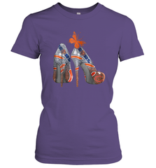 NFL Chicago Bears High Heel Butterfly Rhinestone Tide Women's T-Shirt - NFLFanGift