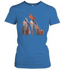 NFL Chicago Bears High Heel Butterfly Rhinestone Tide Women's T-Shirt - NFLFanGift