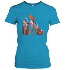 NFL Chicago Bears High Heel Butterfly Rhinestone Tide Women's T-Shirt - NFLFanGift