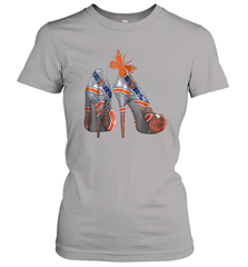 NFL Chicago Bears High Heel Butterfly Rhinestone Tide Women's T-Shirt - NFLFanGift