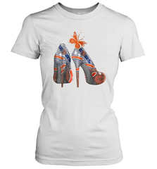 NFL Chicago Bears High Heel Butterfly Rhinestone Tide Women's T-Shirt - NFLFanGift