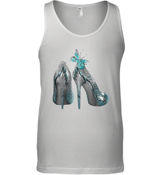 NFL Philadelphia Eagles High Heel Butterfly Rhinestone Tide Tank Top - NFLFanGift