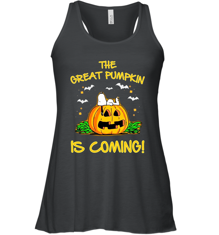 The Great Pumpkin Is Coming Snoopy Halloween Racerback Tank - NFLFanGift