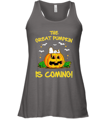The Great Pumpkin Is Coming Snoopy Halloween Racerback Tank - NFLFanGift